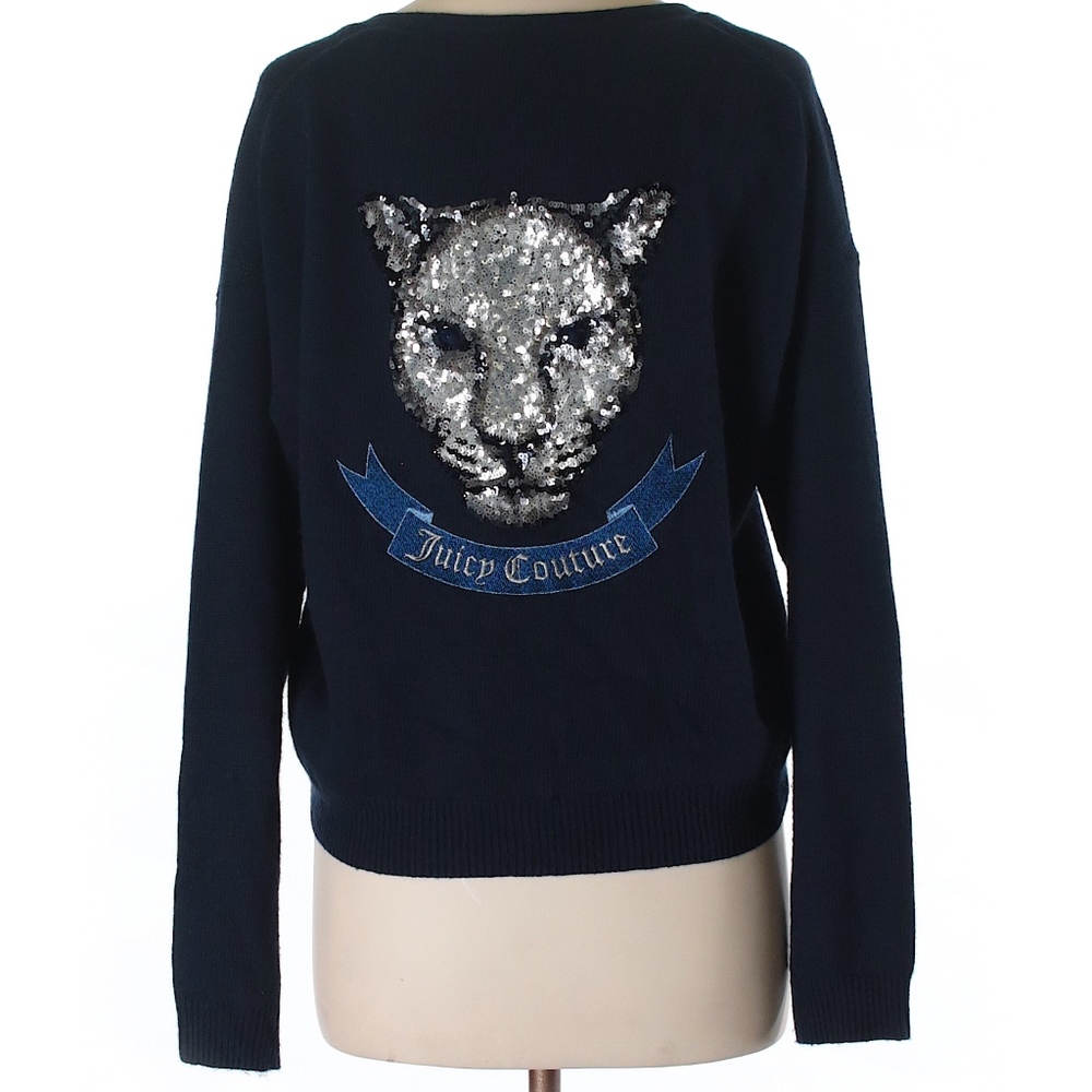 Juicy Couture Cardigan Size Medium V-Neck Graphic